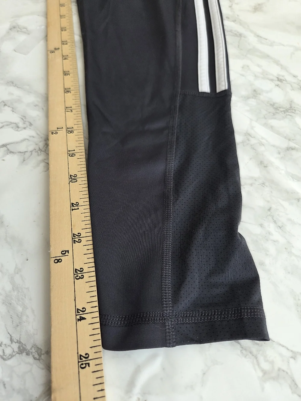adidas Women's 3-Stripe Tight with Mesh Size L Gray - Picture 5 of 6